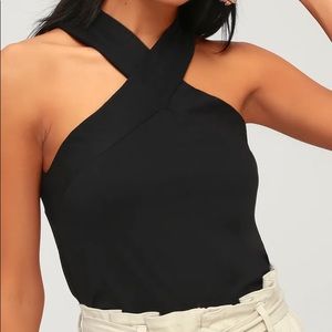 Project Social T Black Cross-Front Top